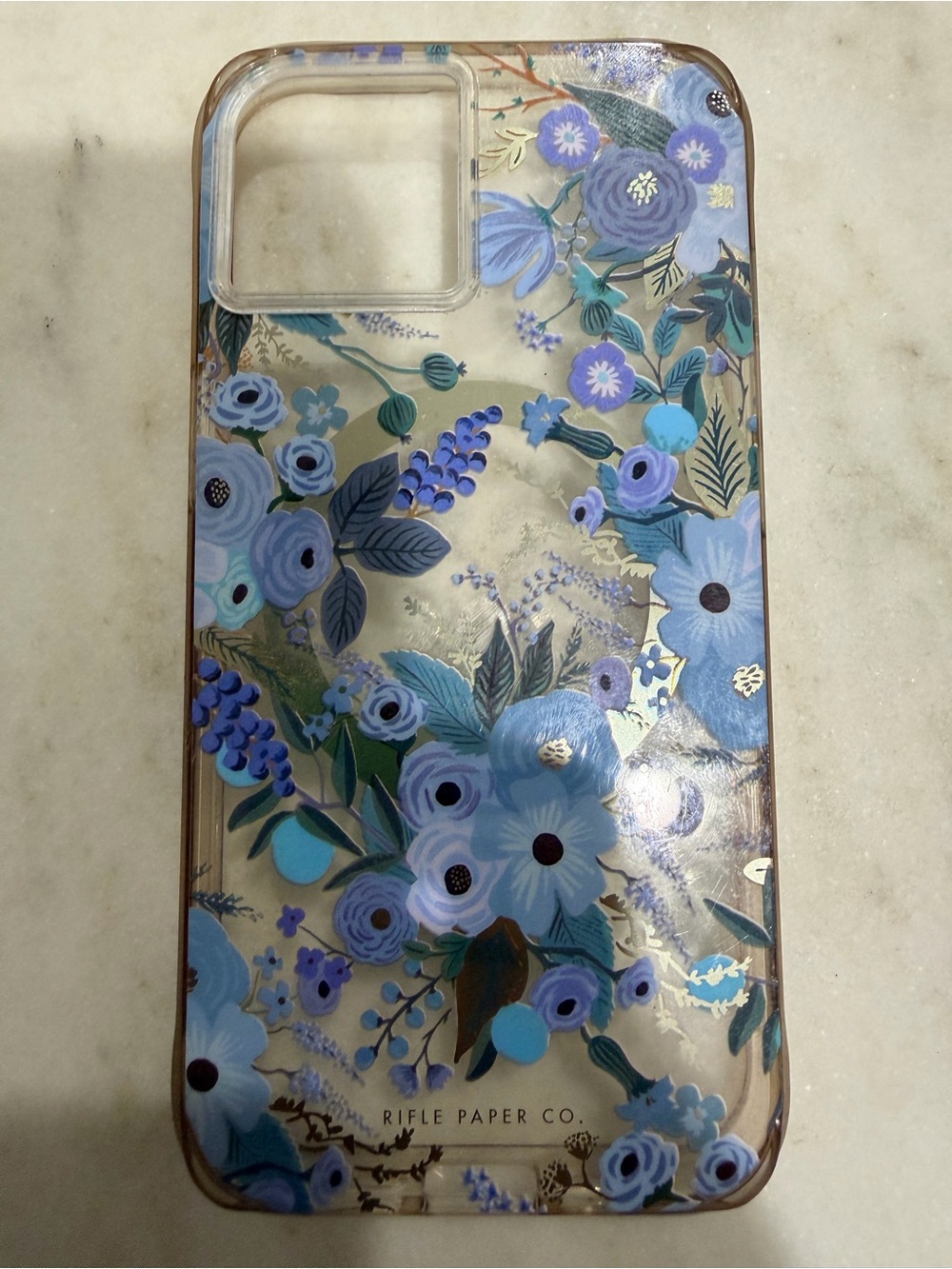 Rifle Paper Co. Blue and Teal Floral Clear Phone Case